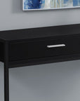 48" Black Frame Console Table And Drawers
