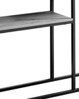 42" Gray And Black Frame Console Table With Storage