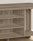 48" Taupe Wood Open Shelving TV Stand