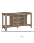 48" Taupe Wood Open Shelving TV Stand