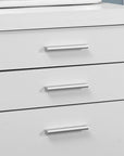 25" White Particle Board Filing Cabinet With Drawers