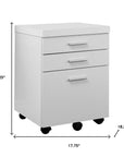 25" White Particle Board Filing Cabinet With Drawers