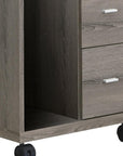 17.75" X 17.75" X 23" Dark Taupe Particle Board Hollow Core 2 Drawers Office Cabinet
