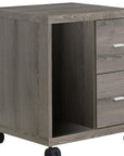 17.75" X 17.75" X 23" Dark Taupe Particle Board Hollow Core 2 Drawers Office Cabinet