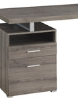60" White and Silver Computer Desk With Two Drawers
