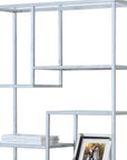 72" Silver And Clear Metal and Glass Nine Tier Etagere Bookcase