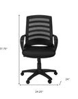 Black Adjustable Height Swivel Rolling Office Chair