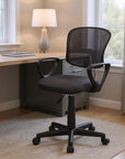 Black Adjustable Height Swivel Rolling Office Chair