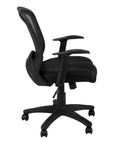 Black Polyester Seat Swivel Adjustable Task Chair Mesh Back Plastic Frame