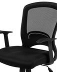 Black Polyester Seat Swivel Adjustable Task Chair Mesh Back Plastic Frame