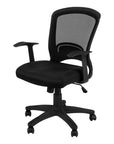 Black Polyester Seat Swivel Adjustable Task Chair Mesh Back Plastic Frame