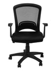 Black Polyester Seat Swivel Adjustable Task Chair Mesh Back Plastic Frame