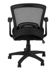 Black Polyester Seat Swivel Adjustable Task Chair Mesh Back Plastic Frame
