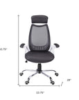 Gray Black and Silver Adjustable Height Swivel Rolling Executive Office Chair