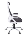 Gray Black and Silver Adjustable Height Swivel Rolling Executive Office Chair