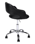 Black and Silver Adjustable Swivel Faux Leather Rolling Office Chair