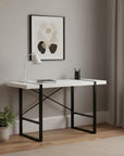 49" White and Black Computer Desk