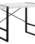 49" White and Black Computer Desk