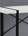 49" White and Black Computer Desk