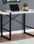 49" White and Black Computer Desk
