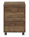 25" Brown Particle Board and Wood Filing Cabinet With Drawers