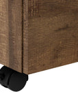 25" Brown Particle Board and Wood Filing Cabinet With Drawers