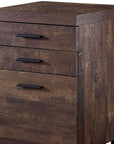 25" Brown Particle Board and Wood Filing Cabinet With Drawers