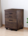 25" Brown Particle Board and Wood Filing Cabinet With Drawers
