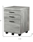 25" Brown Particle Board and Wood Filing Cabinet With Drawers