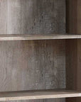 48" Taupe Distressed Wood Adjustable Four Tier Bookcase