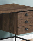 55" Brown and Black Computer Desk With Three Drawers