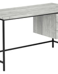 55" Gray and Black Computer Desk With Three Drawers