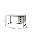 55" Gray and Black Computer Desk With Three Drawers