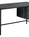 55" Gray and Black Computer Desk With Three Drawers