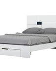 Four Piece White Solid Wood Bedroom Set With Mirror