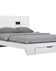 Four Piece White Solid Wood Bedroom Set With Mirror