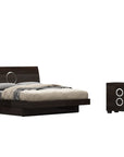 Four Piece Wood Brown Solid Wood Bedroom Set With Mirror