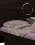 Four Piece Wood Brown Solid Wood Bedroom Set With Mirror