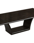 Seven Piece Dark Brown Solid Wood Dining Set with Six Chairs