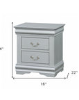 24" Platinum Two Drawers Nightstand