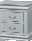 24" Platinum Two Drawers Nightstand