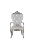 Set of Two 25" Silver and Pearl Fabric Tufted Side Chair