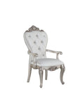 Set of Two 25" Silver and Pearl Fabric Tufted Side Chair