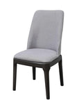 Set of Two Light Gray And Gray Upholstered Linen Dining Side Chairs