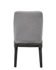 Set of Two Light Gray And Gray Upholstered Linen Dining Side Chairs