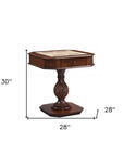 28" Brown Octagon Console Table With Drawer