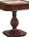 28" Brown Octagon Console Table With Drawer