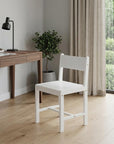 White Wood Stationary Desk Chair