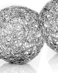 Set of Three Silver Wire 3" Decorative Orbs