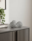 Set of Three Silver Wire 3" Decorative Orbs
